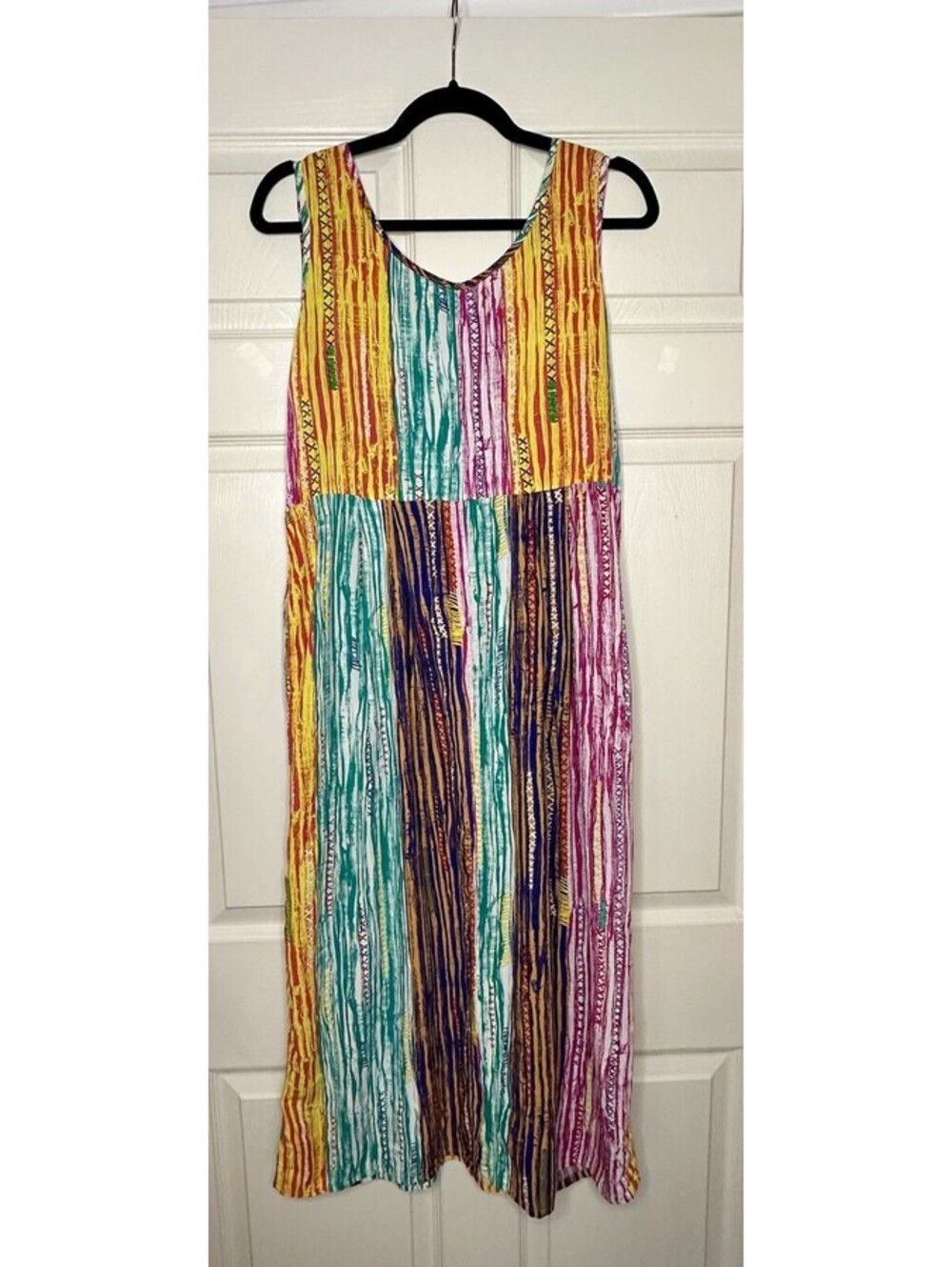 Jams World RARE Vintage Women's Maxi Tank Dress Size Large Stripe